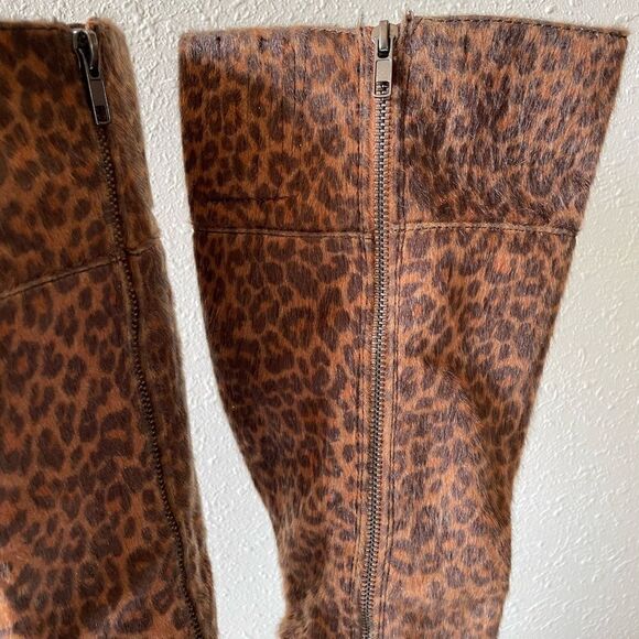 NIB JustFab Janae Leopard Kneed Boots Size 8 - Picture 3 of 12
